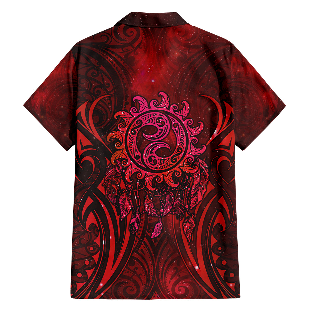 New Zealand Dream Catcher Family Matching Long Sleeve Bodycon Dress and Hawaiian Shirt Maori Koru Pattern Red Version LT05 - Polynesian Pride