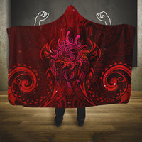 New Zealand Dream Catcher Hooded Blanket Maori Koru Pattern Red Version