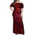 New Zealand Dream Catcher Off Shoulder Maxi Dress Maori Koru Pattern Red Version