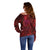 New Zealand Dream Catcher Off Shoulder Sweater Maori Koru Pattern Red Version