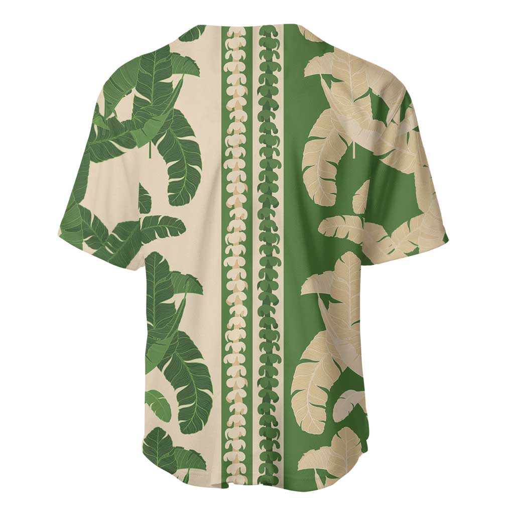 Hawaii Pua Kenikeni Lei Baseball Jersey With Lau Maia Green LT05 - Polynesian Pride