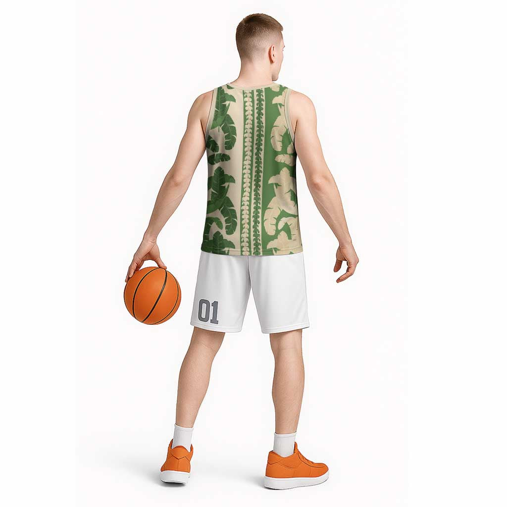 Hawaii Pua Kenikeni Lei Basketball Jersey With Lau Maia Green LT05 - Polynesian Pride