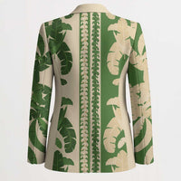 Hawaii Pua Kenikeni Lei Blazer With Lau Maia Green LT05 - Polynesian Pride