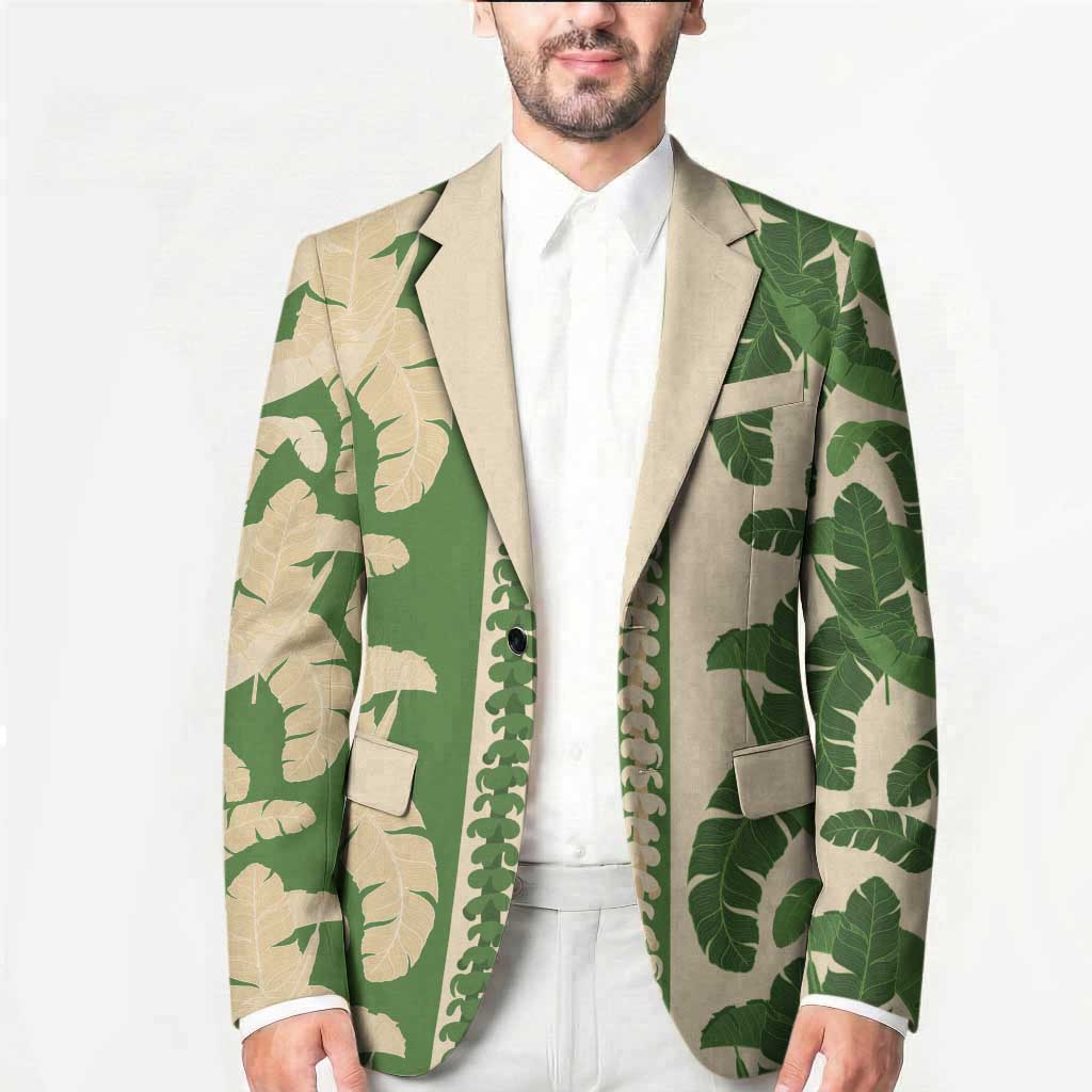Hawaii Pua Kenikeni Lei Blazer With Lau Maia Green LT05 - Polynesian Pride