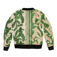 Hawaii Pua Kenikeni Lei Bomber Jacket With Lau Maia Green LT05 - Polynesian Pride