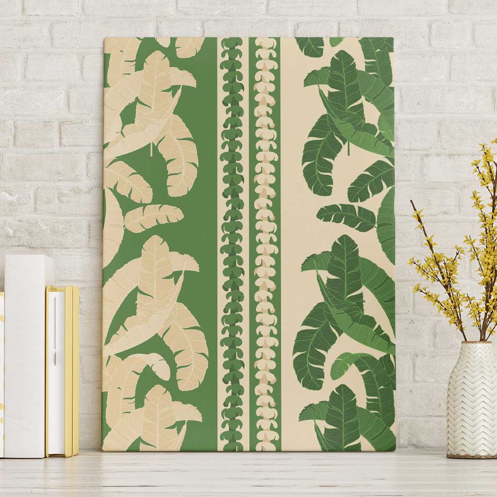 Hawaii Pua Kenikeni Lei Canvas Wall Art With Lau Maia Green