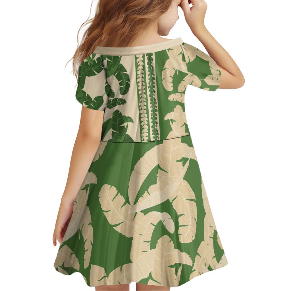 Hawaii Pua Kenikeni Lei Family Matching Off Shoulder Short Dress and Hawaiian Shirt With Lau Maia Green LT05 - Polynesian Pride