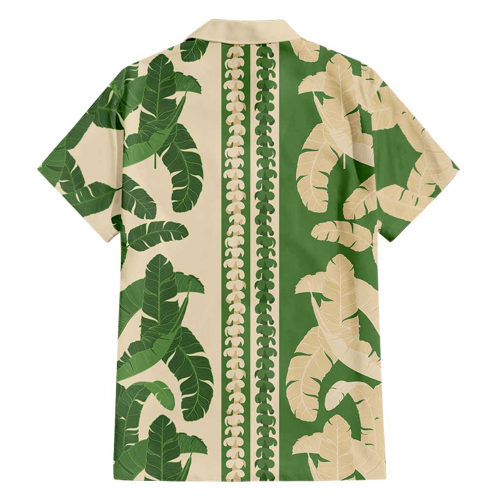 Hawaii Pua Kenikeni Lei Family Matching Off Shoulder Short Dress and Hawaiian Shirt With Lau Maia Green LT05 - Polynesian Pride