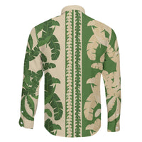 Hawaii Pua Kenikeni Lei Family Matching Short Sleeve Bodycon Dress and Hawaiian Shirt With Lau Maia Green LT05 - Polynesian Pride