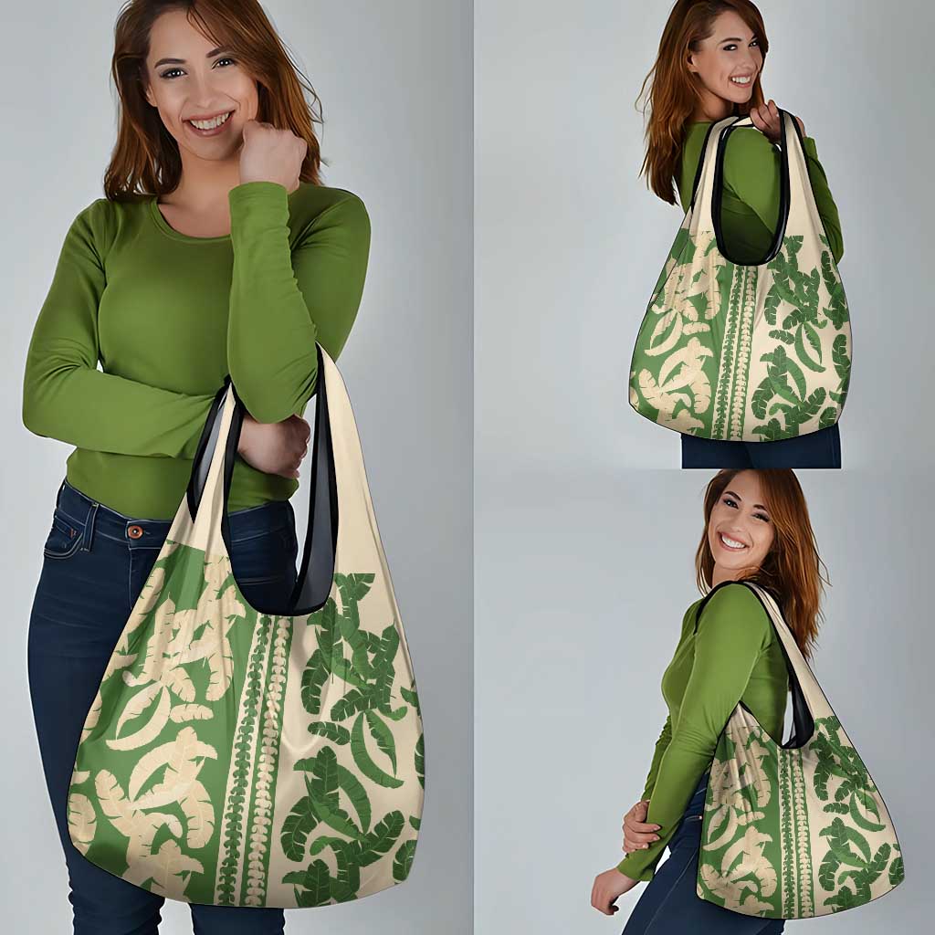 Hawaii Pua Kenikeni Lei Grocery Bag With Lau Maia Green LT05 - Polynesian Pride