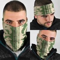 Hawaii Pua Kenikeni Lei Neck Gaiter With Lau Maia Green LT05 - Polynesian Pride