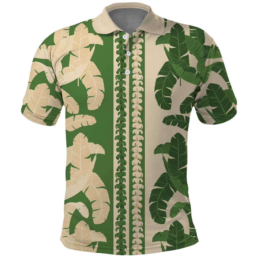 Hawaii Pua Kenikeni Lei Polo Shirt With Lau Maia Green