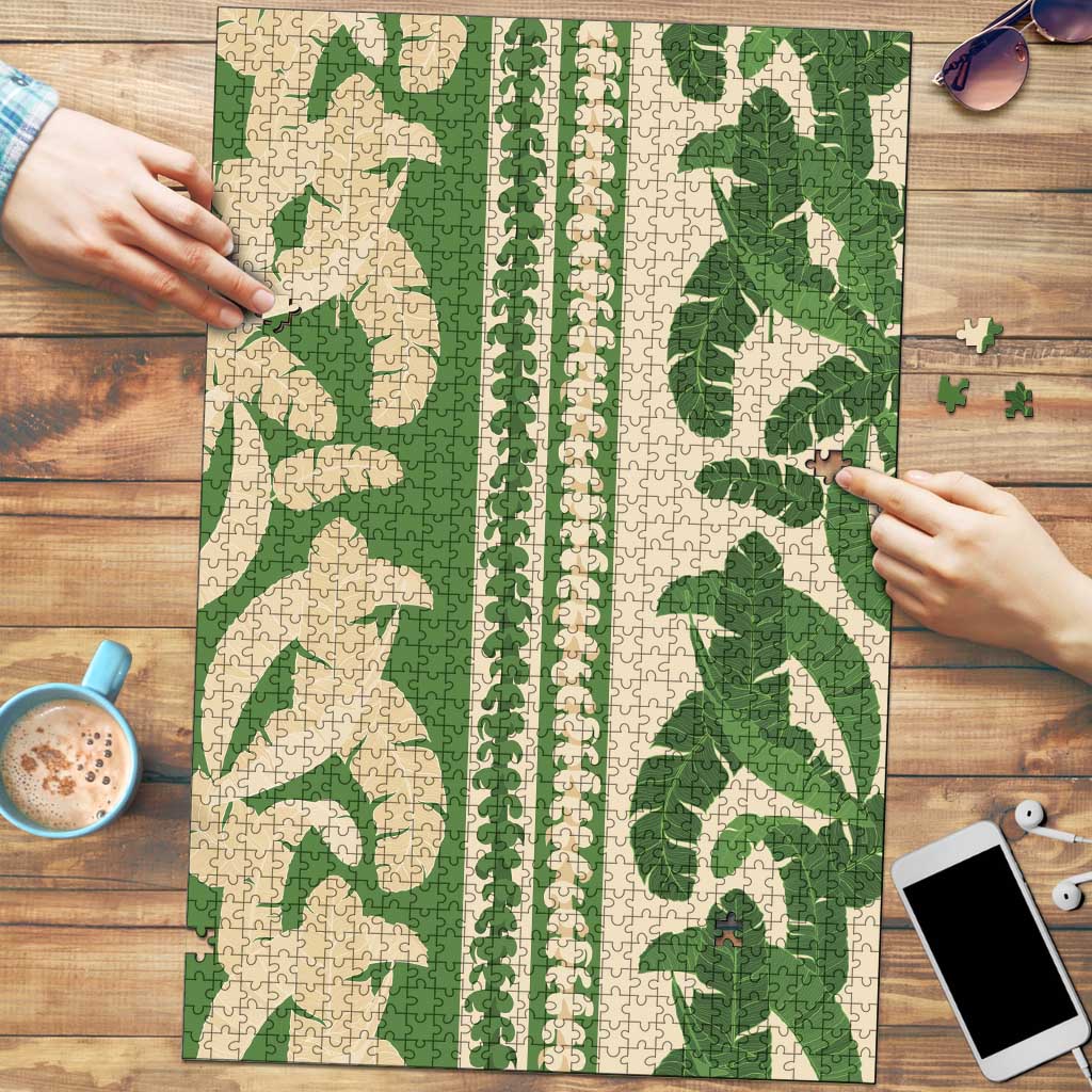 Hawaii Pua Kenikeni Lei Puzzle With Lau Maia Green LT05 Green - Polynesian Pride