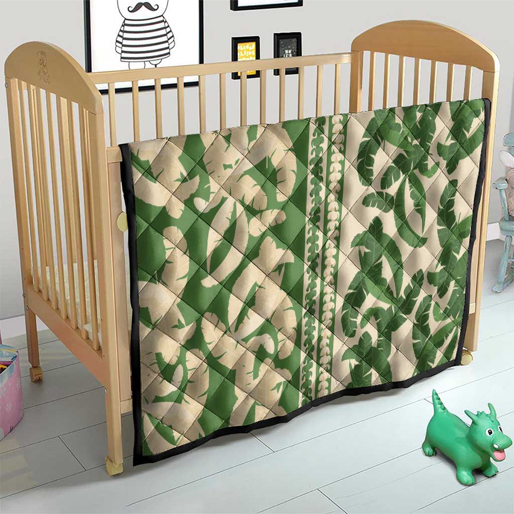 Hawaii Pua Kenikeni Lei Quilt With Lau Maia Green LT05 - Polynesian Pride