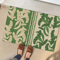 Hawaii Pua Kenikeni Lei Rubber Doormat With Lau Maia Green LT05 - Polynesian Pride