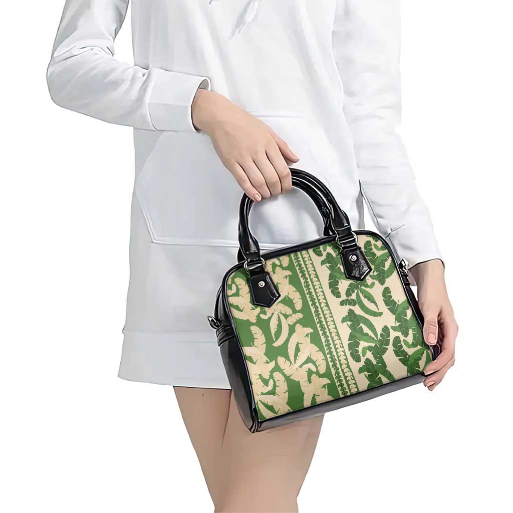 Hawaii Pua Kenikeni Lei Shoulder Handbag With Lau Maia Green LT05 - Polynesian Pride