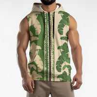 Hawaii Pua Kenikeni Lei Sleeveless Zip Hoodie With Lau Maia Green LT05 - Polynesian Pride