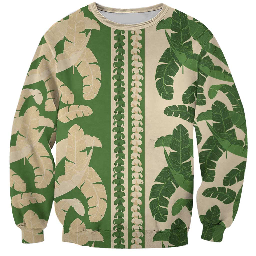 Hawaii Pua Kenikeni Lei Sweatshirt With Lau Maia Green LT05 Unisex Green - Polynesian Pride