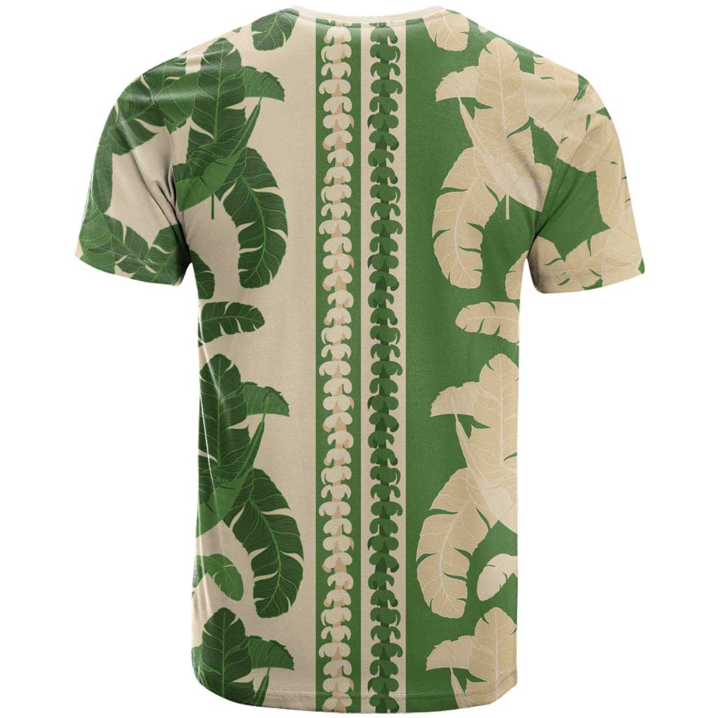 Hawaii Pua Kenikeni Lei T Shirt With Lau Maia Green LT05 - Polynesian Pride