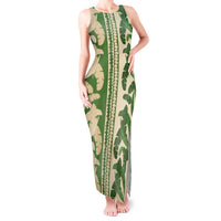 Hawaii Pua Kenikeni Lei Tank Maxi Dress With Lau Maia Green LT05 Women Green - Polynesian Pride