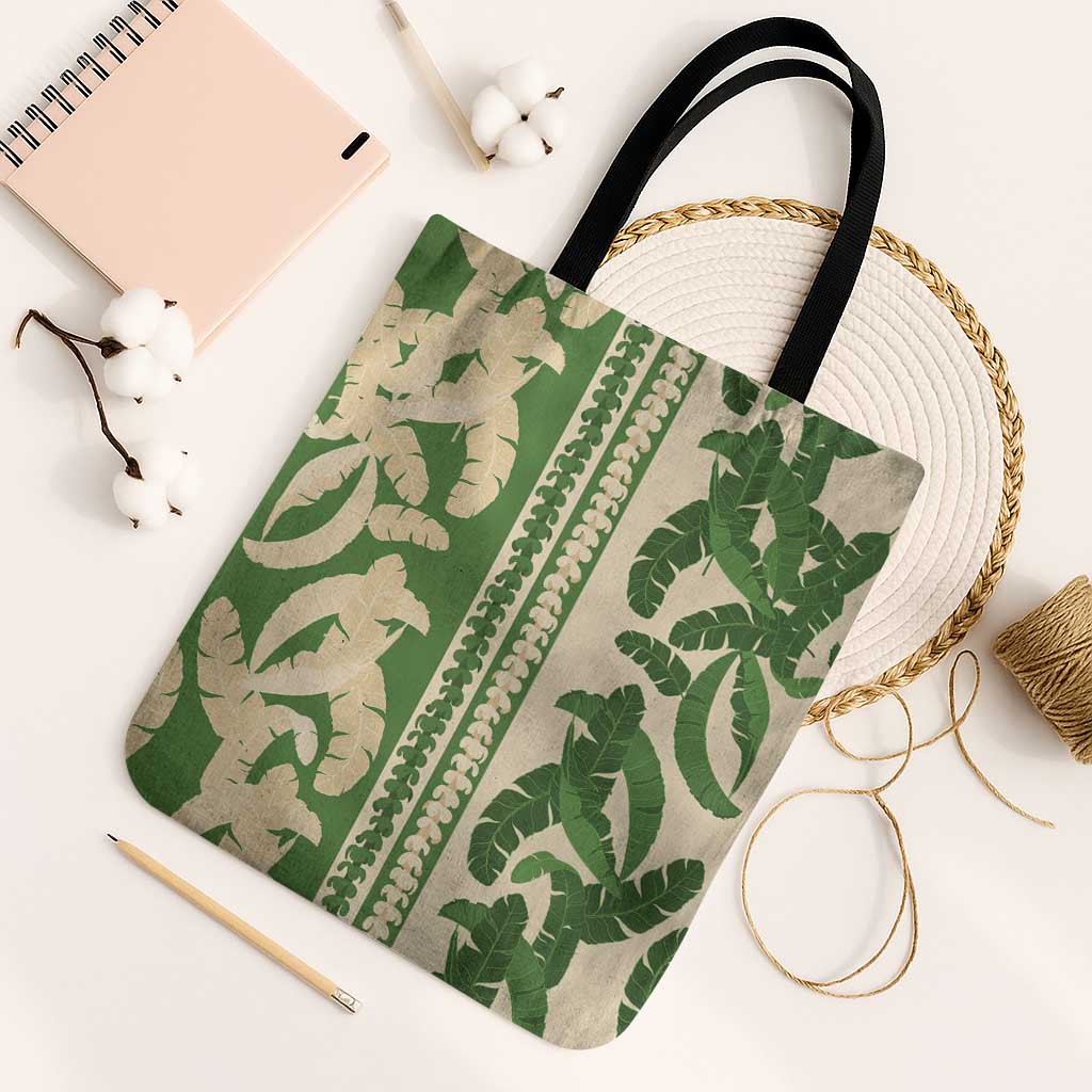 Hawaii Pua Kenikeni Lei Tote Bag With Lau Maia Green