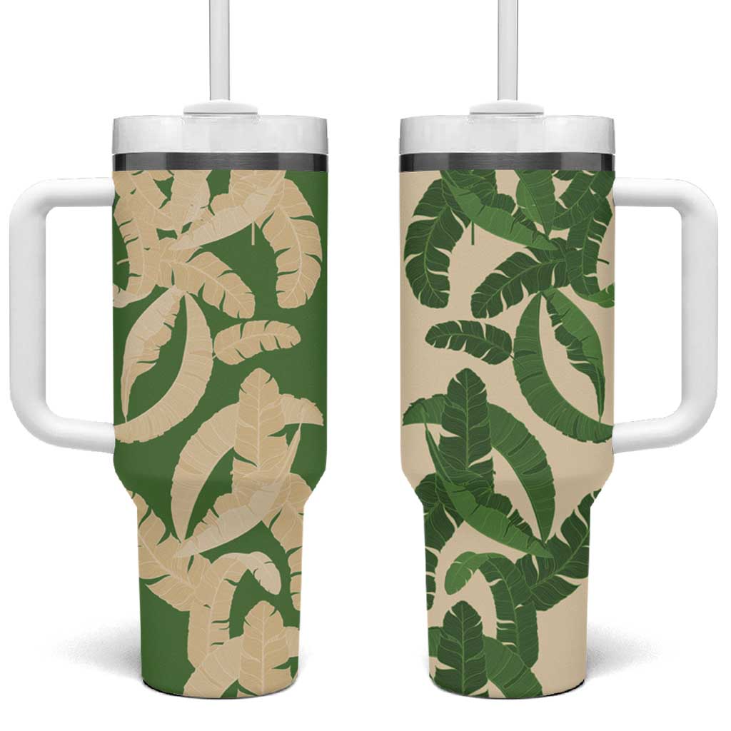 Hawaii Pua Kenikeni Lei Tumbler With Handle With Lau Maia Green