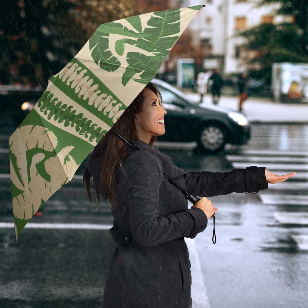 Hawaii Pua Kenikeni Lei Umbrella With Lau Maia Green LT05 - Polynesian Pride