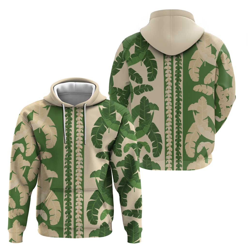 Hawaii Pua Kenikeni Lei Zip Hoodie With Lau Maia Green LT05 - Polynesian Pride