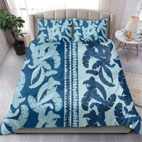 Hawaii Pua Kenikeni Lei Bedding Set With Lau Maia Royal Blue LT05 - Polynesian Pride