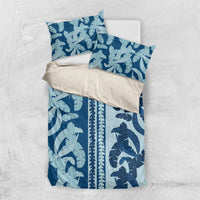 Hawaii Pua Kenikeni Lei Bedding Set With Lau Maia Royal Blue LT05 US Twin 172cm x 218cm Blue - Polynesian Pride