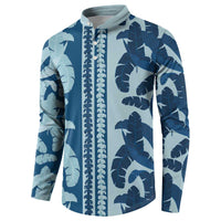 Hawaii Pua Kenikeni Lei Button Sweatshirt With Lau Maia Royal Blue LT05 - Polynesian Pride