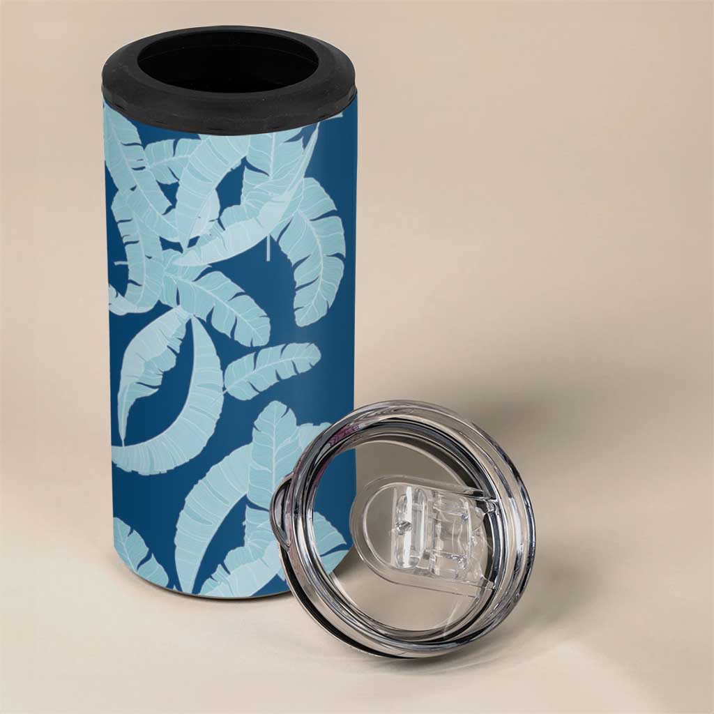 Hawaii Pua Kenikeni Lei 4 in 1 Can Cooler Tumbler With Lau Maia Royal Blue