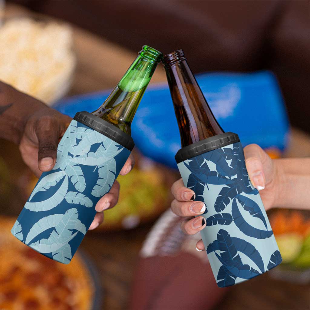 Hawaii Pua Kenikeni Lei 4 in 1 Can Cooler Tumbler With Lau Maia Royal Blue