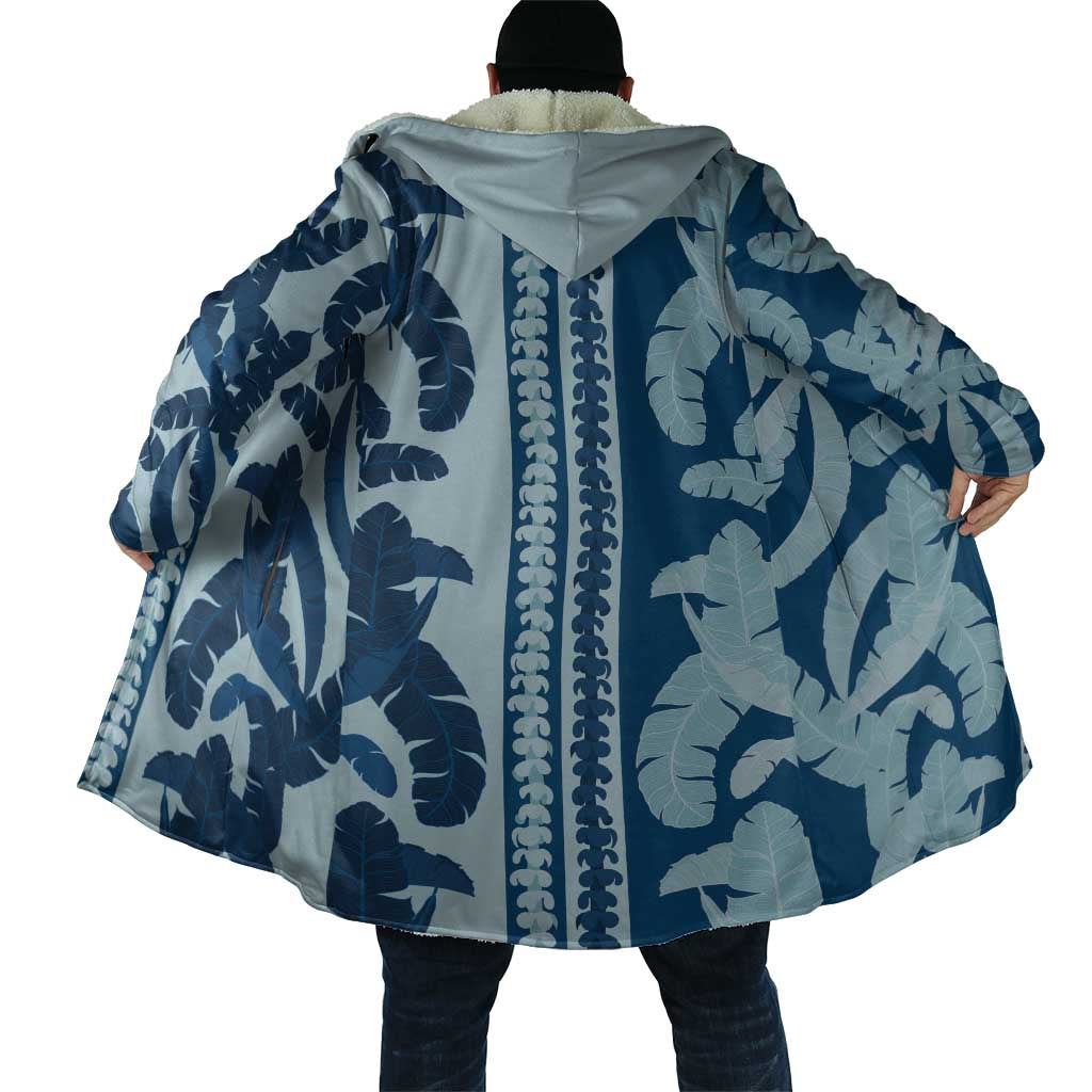 Hawaii Pua Kenikeni Lei Cloak With Lau Maia Royal Blue LT05 - Polynesian Pride