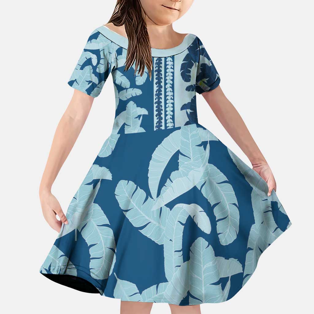 Hawaii Pua Kenikeni Lei Family Matching Summer Maxi Dress and Hawaiian Shirt With Lau Maia Royal Blue