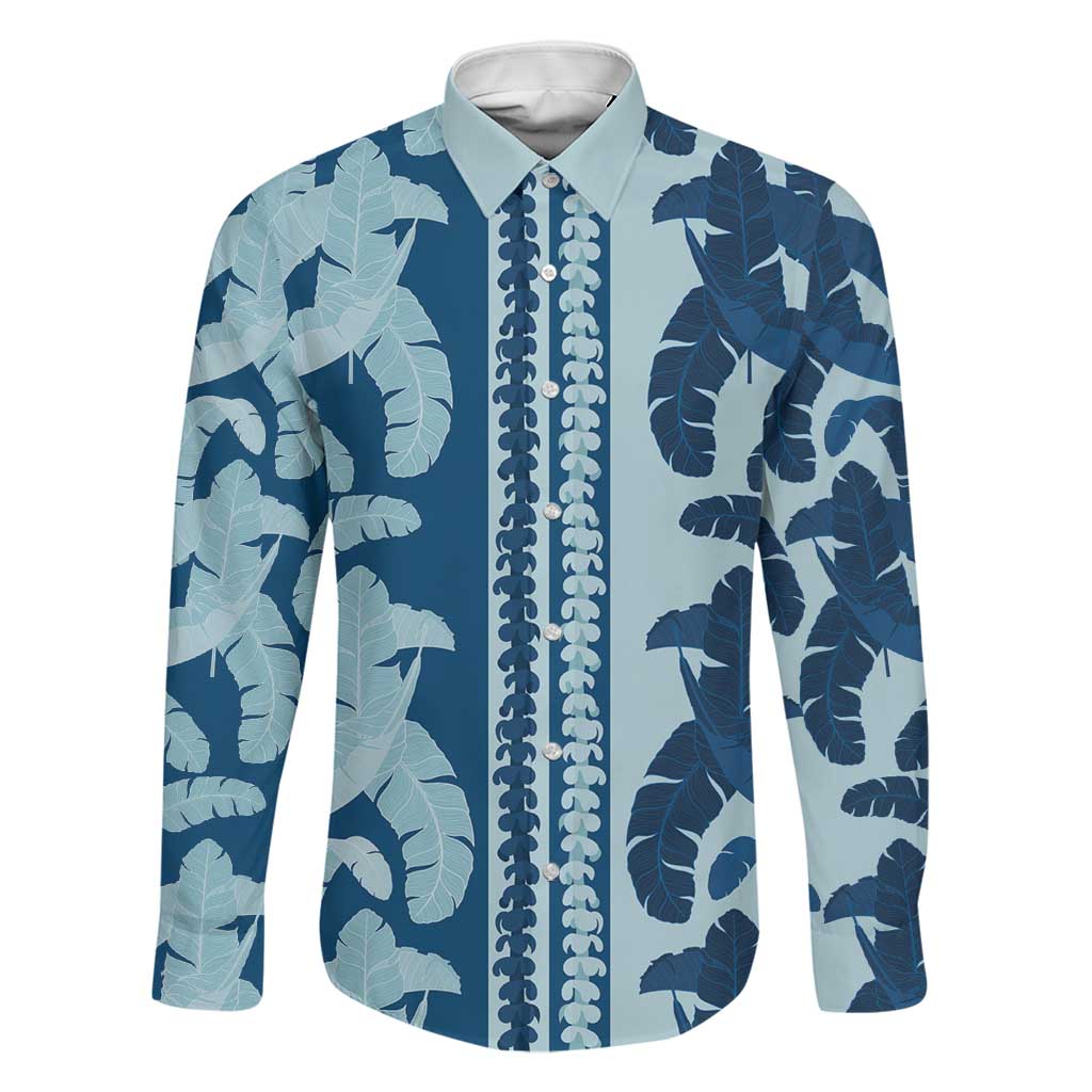 Hawaii Pua Kenikeni Lei Family Matching Summer Maxi Dress and Hawaiian Shirt With Lau Maia Royal Blue