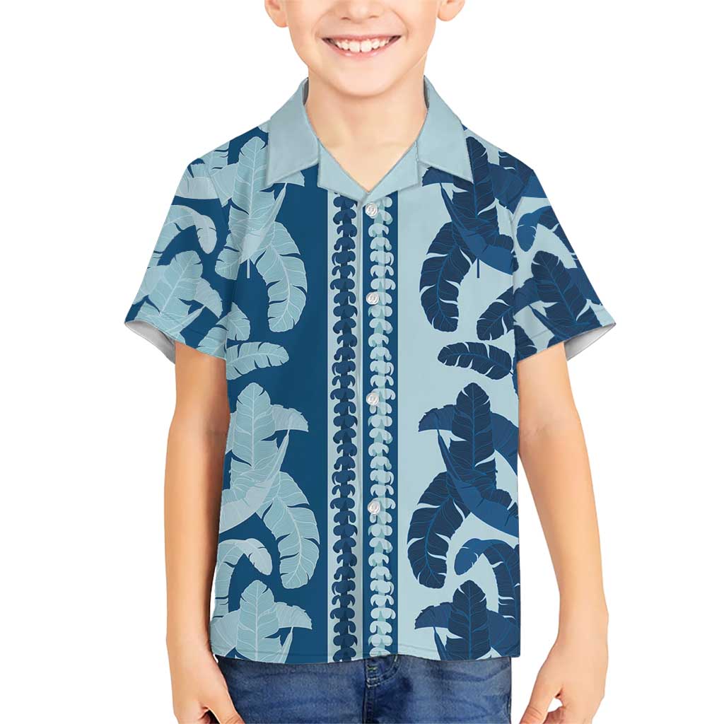 Hawaii Pua Kenikeni Lei Family Matching Summer Maxi Dress and Hawaiian Shirt With Lau Maia Royal Blue