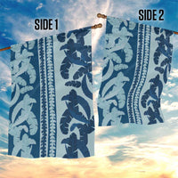 Hawaii Pua Kenikeni Lei Garden Flag With Lau Maia Royal Blue LT05 - Polynesian Pride