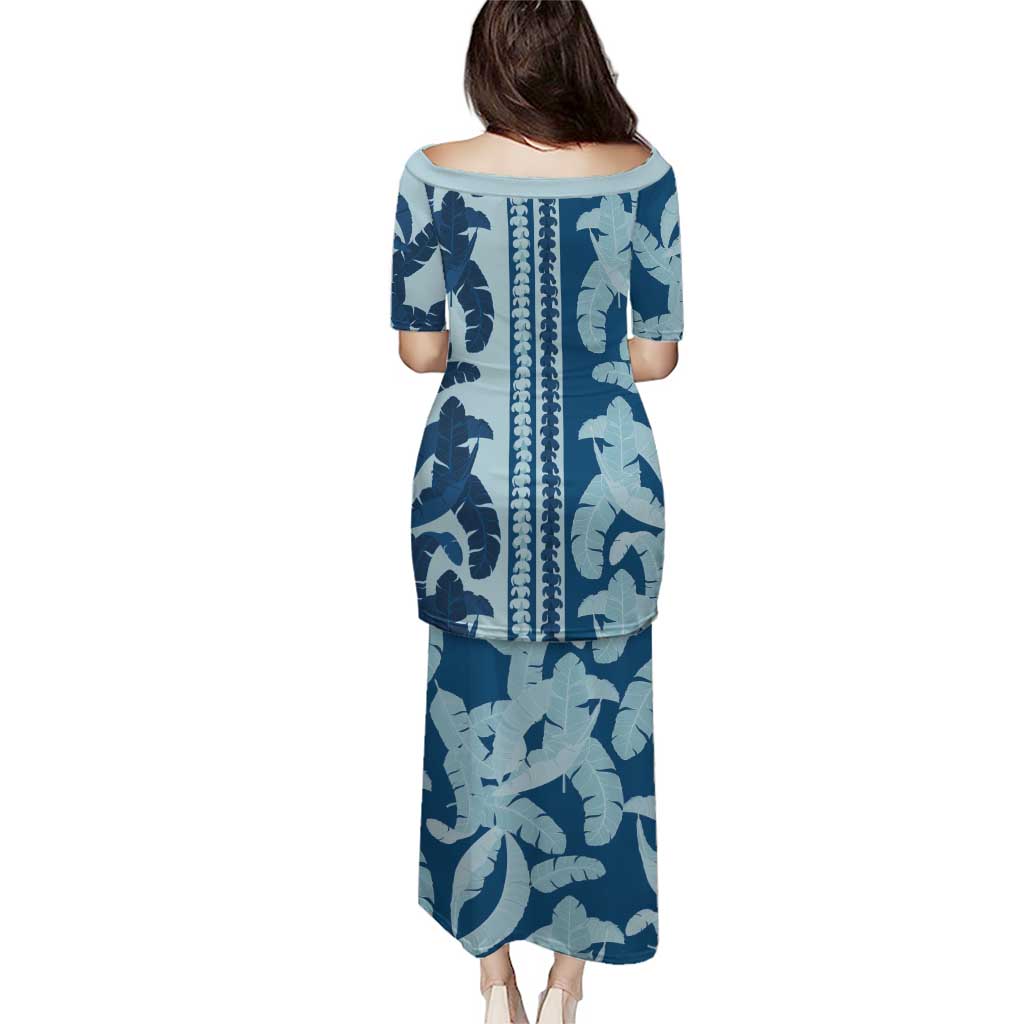 Hawaii Pua Kenikeni Lei Puletasi With Lau Maia Royal Blue LT05 - Polynesian Pride