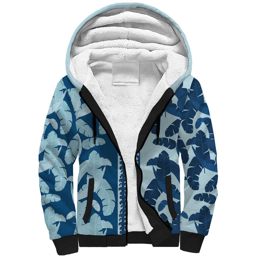 Hawaii Pua Kenikeni Lei Sherpa Hoodie With Lau Maia Royal Blue