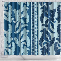 Hawaii Pua Kenikeni Lei Shower Curtain With Lau Maia Royal Blue