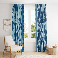 Hawaii Pua Kenikeni Lei Window Curtain With Lau Maia Royal Blue LT05 - Polynesian Pride