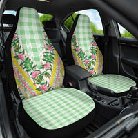Hawaii Pikake Lokelani Plumeria Lei Car Seat Cover Green Palaka Motifs