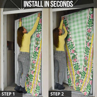 Hawaii Pikake Lokelani Plumeria Lei Door Cover Green Palaka Motifs