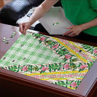 Hawaii Pikake Lokelani Plumeria Lei Puzzle Green Palaka Motifs LT05 - Polynesian Pride