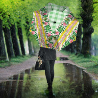 Hawaii Pikake Lokelani Plumeria Lei Umbrella Green Palaka Motifs LT05 - Polynesian Pride