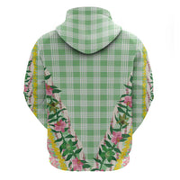 Hawaii Pikake Lokelani Plumeria Lei Zip Hoodie Green Palaka Motifs