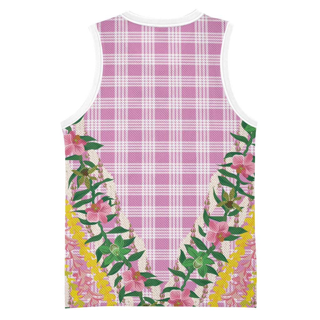 Hawaii Pikake Lokelani Plumeria Lei Basketball Jersey Pink Palaka Motifs