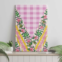 Hawaii Pikake Lokelani Plumeria Lei Canvas Wall Art Pink Palaka Motifs LT05 - Polynesian Pride