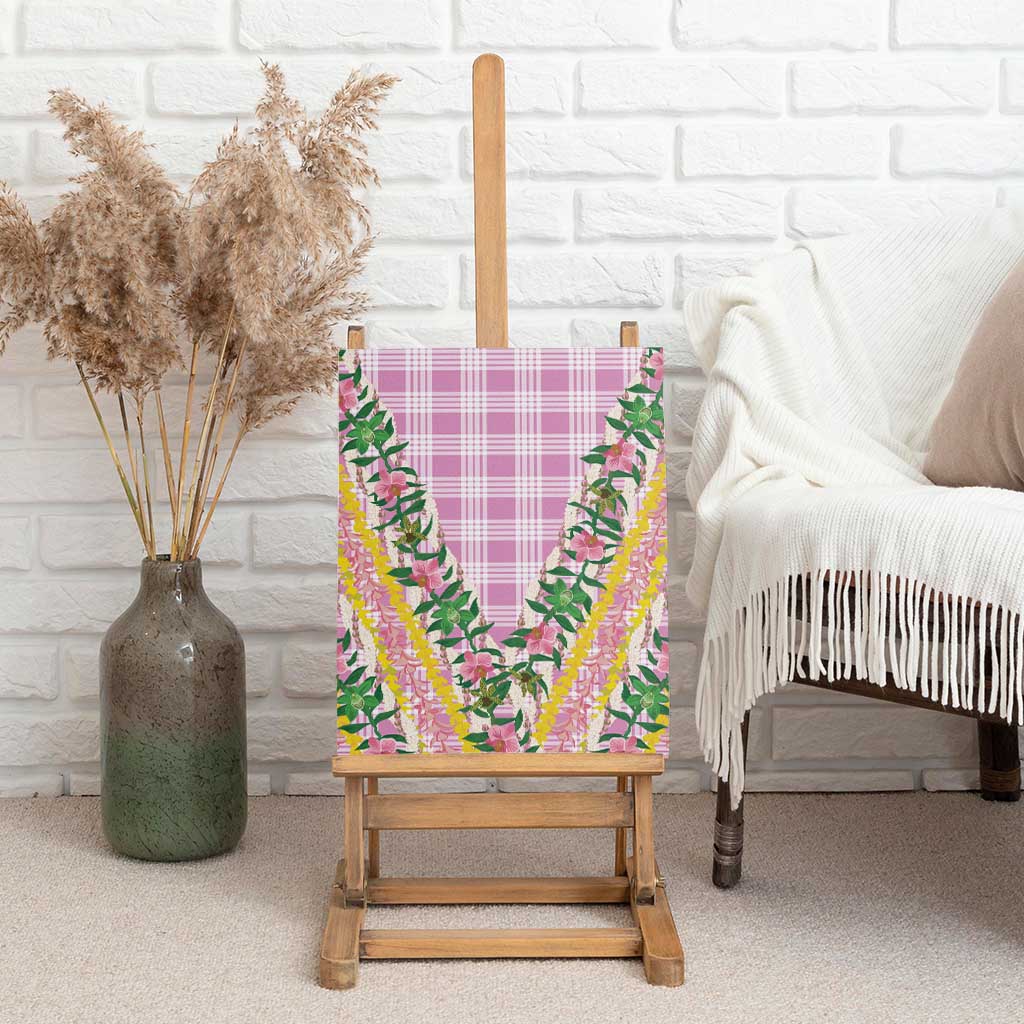 Hawaii Pikake Lokelani Plumeria Lei Canvas Wall Art Pink Palaka Motifs LT05 - Polynesian Pride